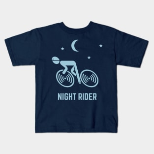 Night Rider (Racing Cyclist / Road Bike / Bicycle / Skyblue) Kids T-Shirt